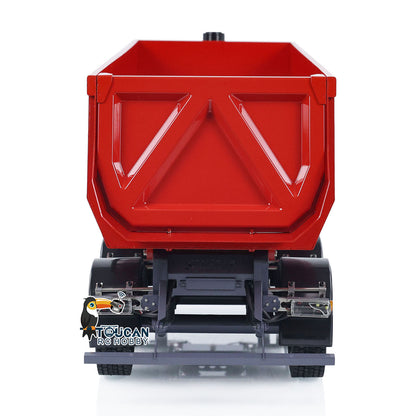 TOUCAN RC HOBBY Metal 3 Axles Hydraulic RC Dump Semi-Trailer for 1/14 Remote Control Tractor Trucks Hobby Model Upgraded Painted Assembled Car