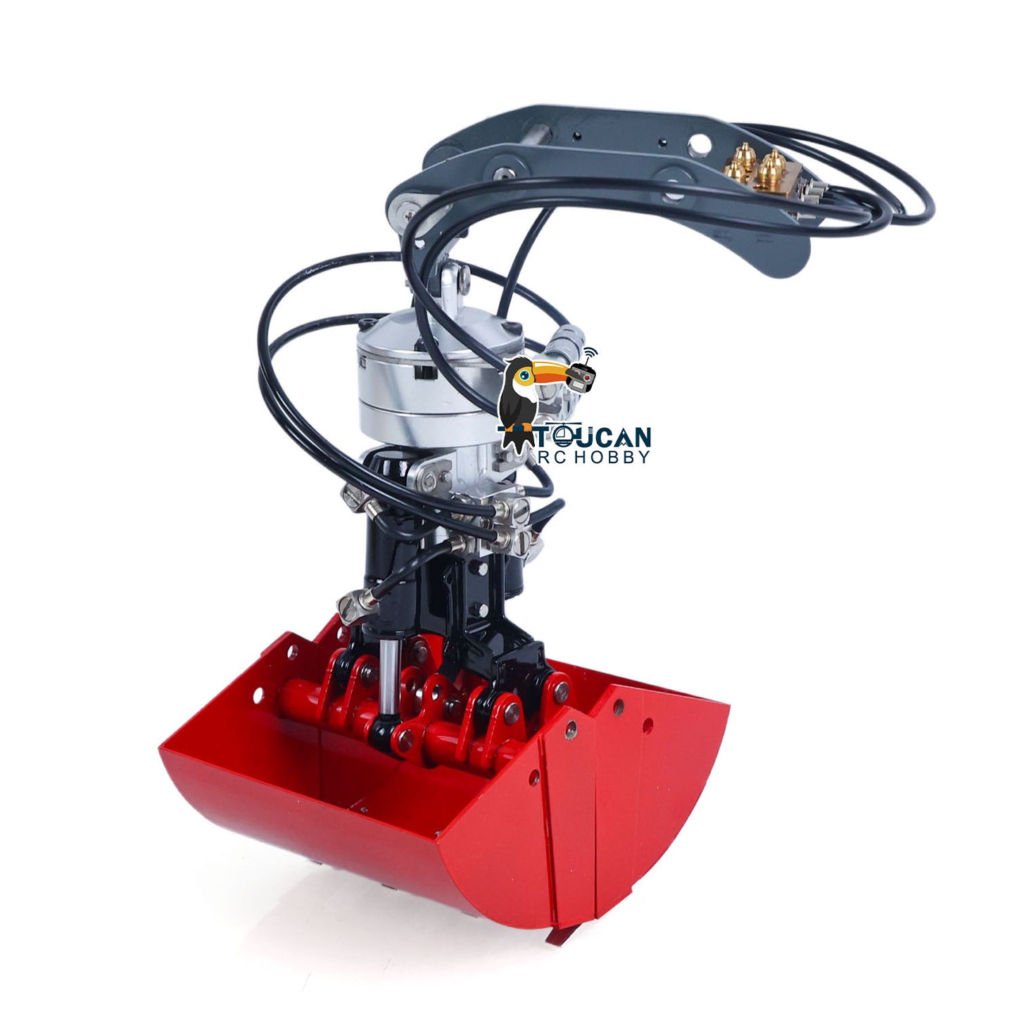 CUT Model Metal Electric Vibrating Tamper/Sweeper/Hydraulic Inclined Wide/Clamshell Bucket/Log Grapple/Wrist for 1/14 RC Excavator LR914 PRO MAX DIY Models