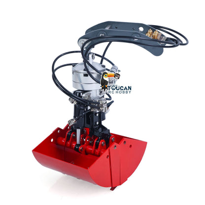CUT Model Metal Electric Vibrating Tamper/Sweeper/Hydraulic Inclined Wide/Clamshell Bucket/Log Grapple/Wrist for 1/14 RC Excavator LR914 PRO MAX DIY Models