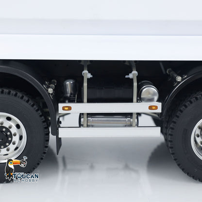 MD 8x8 1/14 Metal Hydraulic Dump Tipper Truck CNC 2-Speed Transmission Differential Lock Axles Sound Light System FlySky ST8 Remote Controller