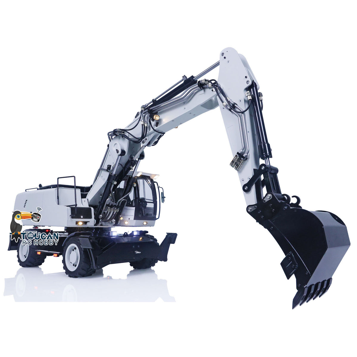 TOUCAN RC HOBBY MTM 946-3 Metal 1/14 RC Hydraulic Excavator Construction Engineering Vehicle 8-ways Reserving Valves for Machinery Enthusiasts