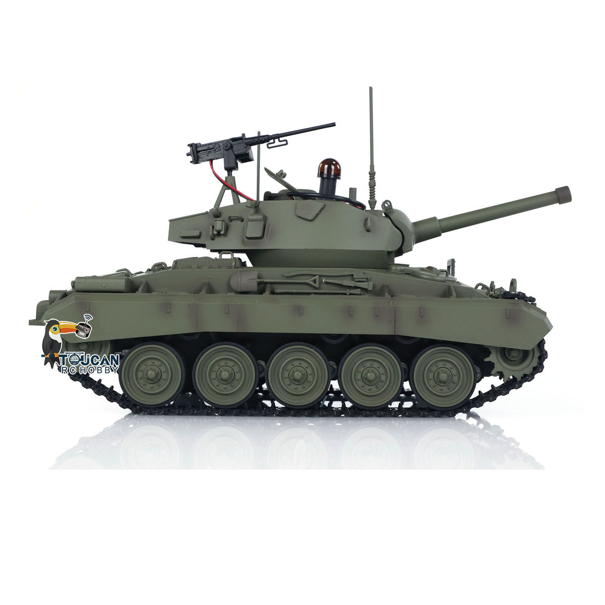 TOUCAN RC HOBBY Tongde M24 Chaffee 1/16 Remote Control Light Tank Infrared Combating System Turret Rotate