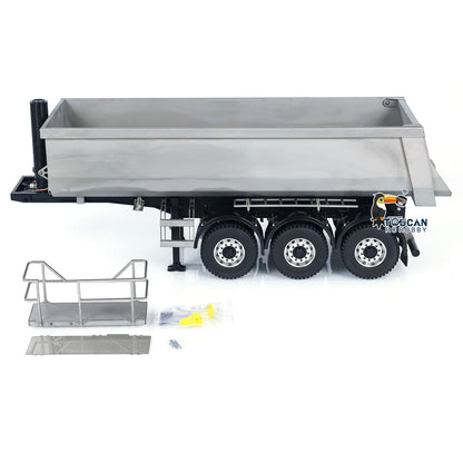 1/14 MD-3Axles Full Metal RC Hydraulic Tipper Trailer w/Hydraulic Cylinder Manual Legs No Sound Light