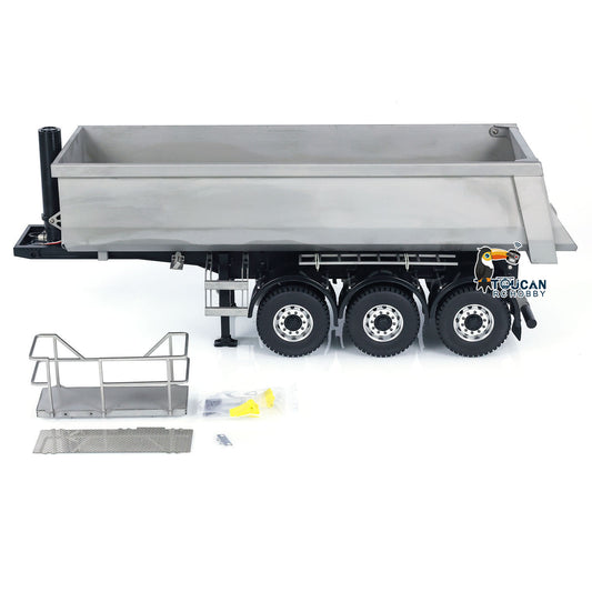 1/14 MD-3Axles Full Metal RC Hydraulic Tipper Trailer w/Hydraulic Cylinder Manual Legs No Sound Light