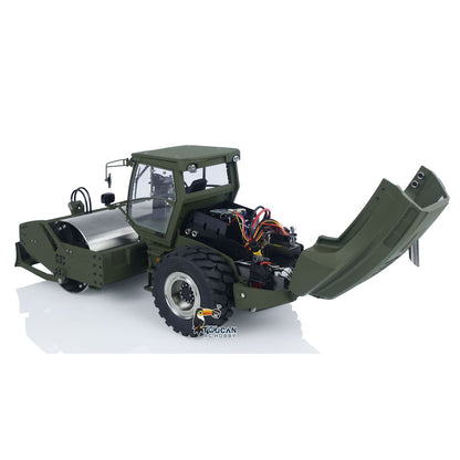 TOUCAN RC HOBBY LESU AOUE H13i 1/14 Metal Hydraulic RC Road Roller FlySky I6S Remote Controller Front Shovel Sound Light System for Backyard Fun