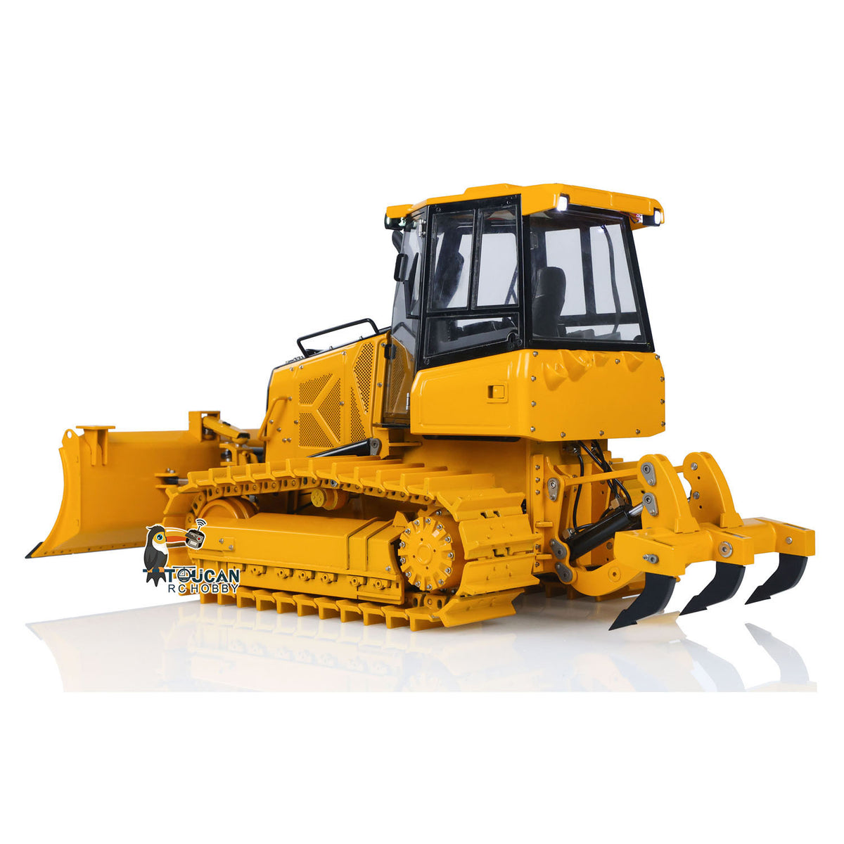 TOUCAN RC HOBBY Fast Free ShippingMetal 1/12 RC Hydraulic Bulldozer D3 Remote Control Engineering Vehicles 4CH Valve Construction Car Light Sound Flysky ST8 Radio