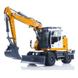 CUT Model 1/14 Remote Control Hydraulic Wheeled Excavator 3Arms LR914 8CH Valve Metal RC Digger Flysky PL18EV Lite Radio RTR