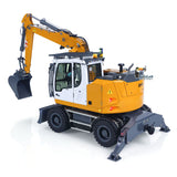 CUT Model 1/14 Remote Control Hydraulic Wheeled Excavator 3Arms LR914 8CH Valve Metal RC Digger Flysky PL18EV Lite Radio RTR