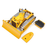 Metal 1/14 RC Hydraulic Bulldozer D7 Remote Control Dozer Model Engineering Vehicle Flysky Radio Light Sound System Battery