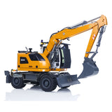 CUT Model 1/14 Remote Control Hydraulic Wheeled Excavator 3Arms LR914 8CH Valve Metal RC Digger Flysky PL18EV Lite Radio RTR