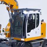 CUT LR914 1/14 Metal RC Hydraulic Wheel Excavator RTR 3 Arms 8-Way Valve Digger PL18EV Lite Controller Manual Quick Coupler Light & Sound System Cabin Guard Rail Tail hook for Model Collectors