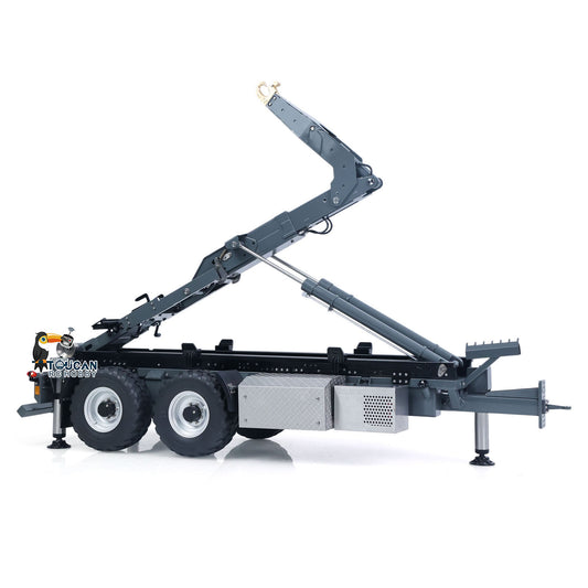 TOUCAN RC HOBBY PROMOTION LESU A0066-A/B 1/14 Hydraulic RC Roll Off Trailer Telescopic Hook Lift Metal Full Trailers with Support Legs Pump Valve Lights