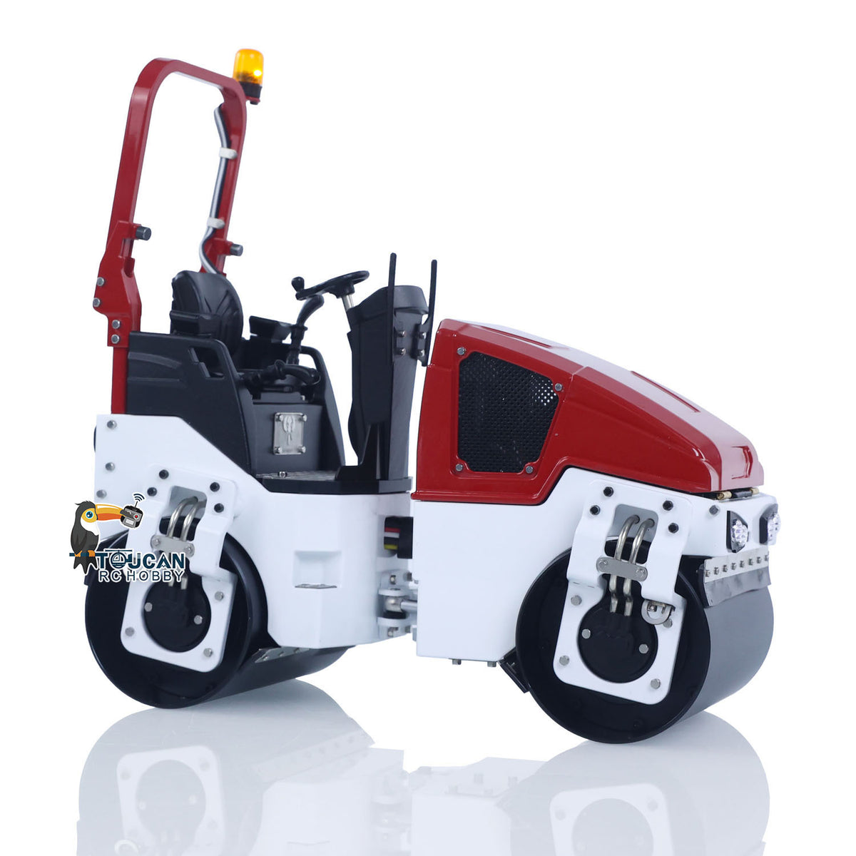 In Stock BW120AD 1/14 Metal Radio Controlled Road Roller Mini RC Construction Vehicle Finished Model Brushed ESC Battery Flysky ST8 Radio