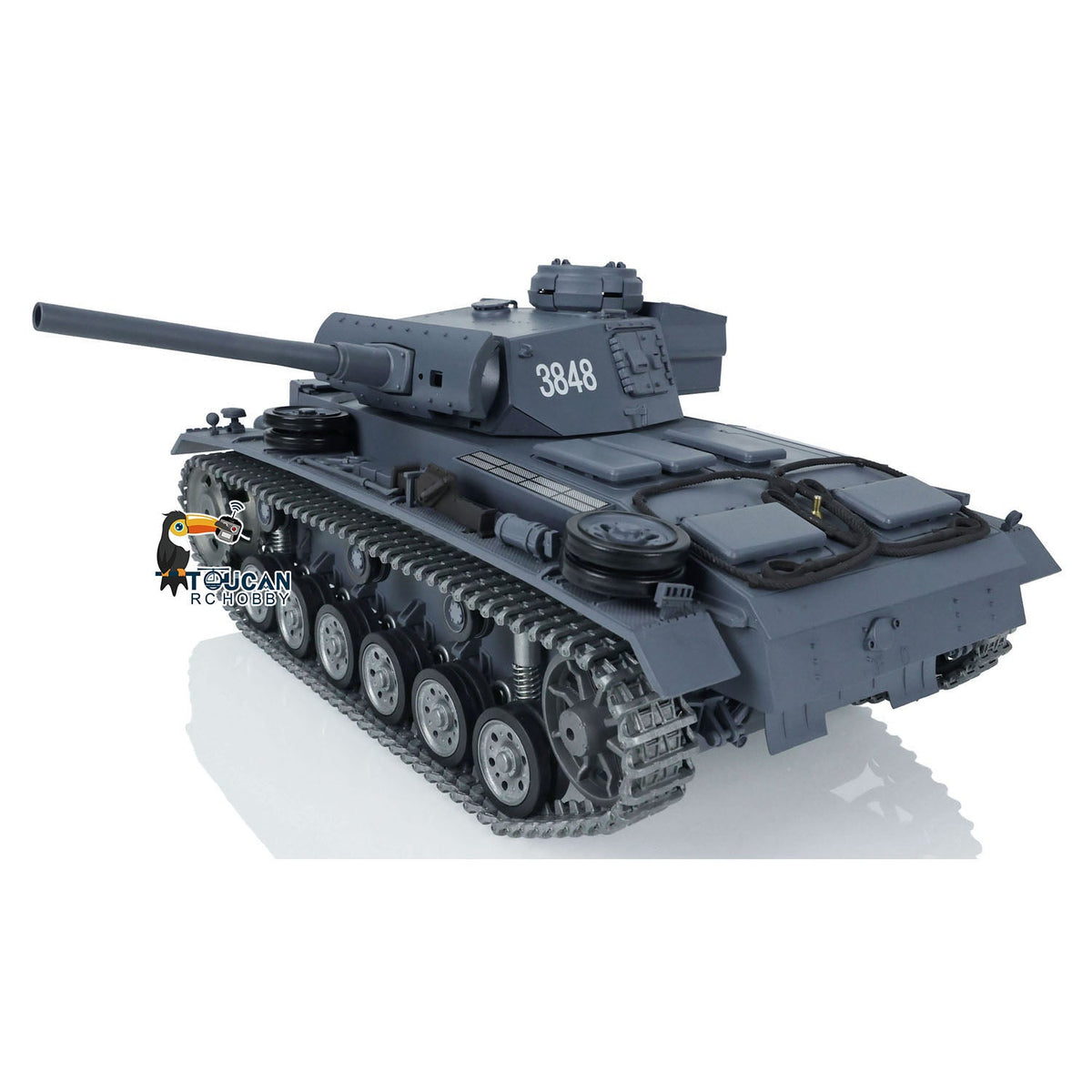 Henglong 1/16 TK7.0 Profession Panzer III L RTR RC Tank 3848 IR BB 360 Degrees Turret Smoke Metal Tracks Sprockets Idlers Road Wheels Gearbox