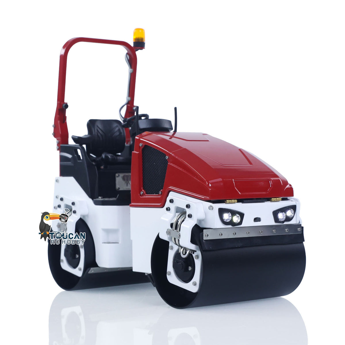 In Stock BW120AD 1/14 Metal Radio Controlled Road Roller Mini RC Construction Vehicle Finished Model Brushed ESC Battery Flysky ST8 Radio