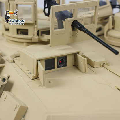TOUCAN 1/16 Metal RC Tank M1A2 Abrams IR Dual Current Driving Gearbox Barrel Recoil Elevation 360 Turret Rotation Smoke RTR Electric Periscope