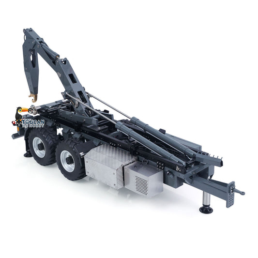 TOUCAN RC HOBBY PROMOTION LESU A0066-A/B 1/14 Hydraulic RC Roll Off Trailer Telescopic Hook Lift Metal Full Trailers with Support Legs Pump Valve Lights