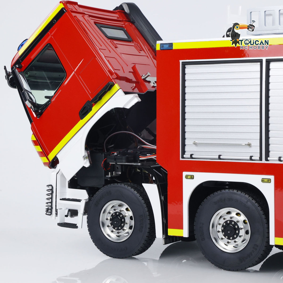 TOUCAN RC HOBBY 1/14 Metal Chassis 8x4 Radio Control Snozzle High-reach Extendable Turret Fire Truck RTR PNP Options