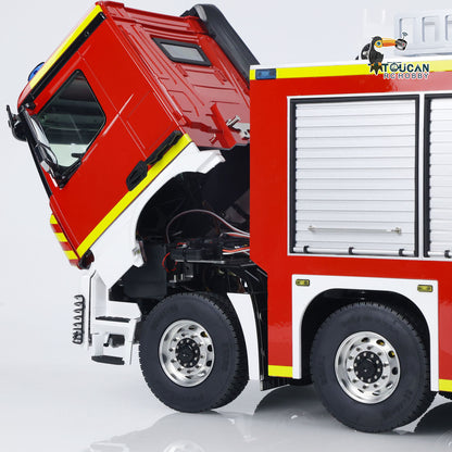 TOUCAN RC HOBBY 1/14 Metal Chassis 8x4 Radio Control Snozzle High-reach Extendable Turret Fire Truck RTR PNP Options