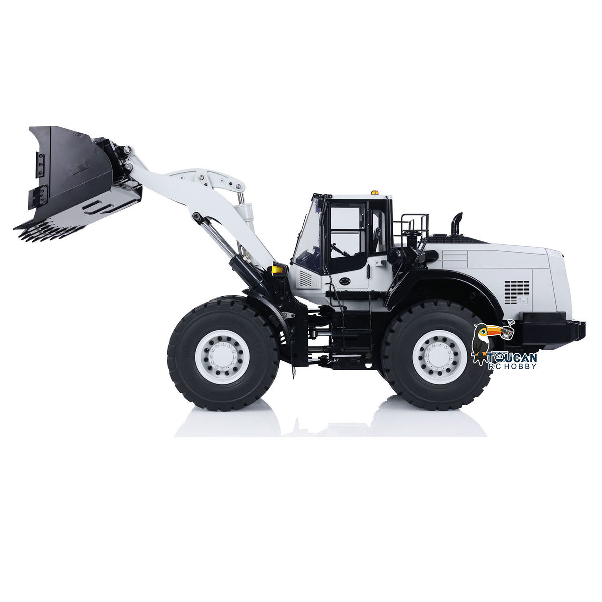 TOUCAN RC HOBBY MTM Metal 1/14 RC Hydraulic WA480 Loader Heavy Construction Vehicle Differential Lock Axles Quick Coupler Fork Light