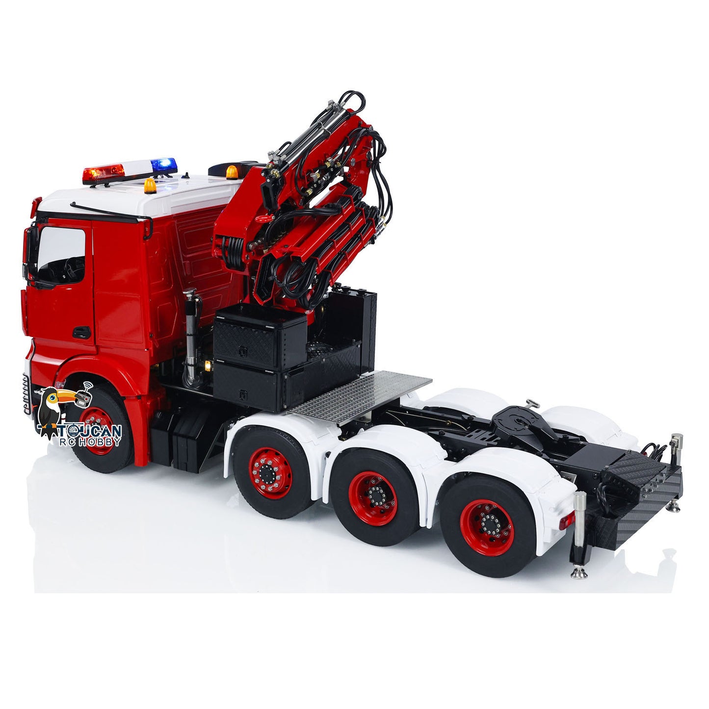 TOUCAN Lackierter 1/14 RC Hydraulikkran-LKW 8x8 Schwermetall-Chassis RTR Funksteuerung Traktor Auto Modell Fly Jib