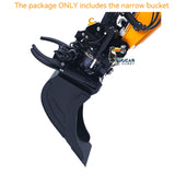 SFROG Metal Narrow Bucket/Ripper /3CH Valve Hydraulic Wrist Upgraded Parts for 1/14 RC Hydraulic Excavator Construction Machine