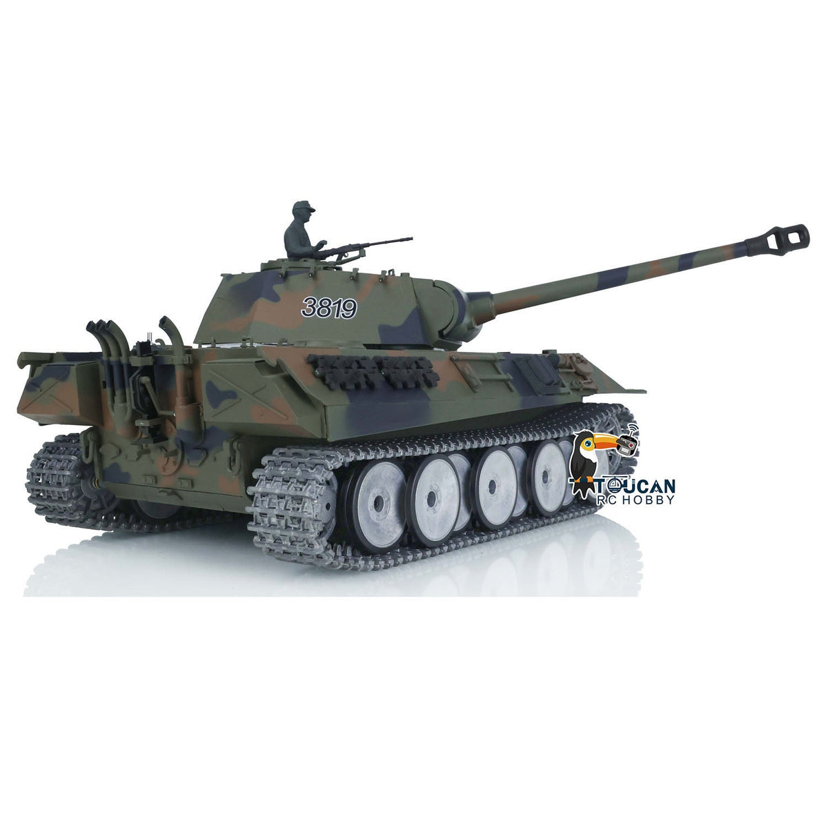 Henglong 1/16 TK7.0 German Panther RTR RC Tank 3819 FPV 360 Degrees Turret BB IR Smoke Metal Barrel Tracks Sprockets Idlers Road Wheels