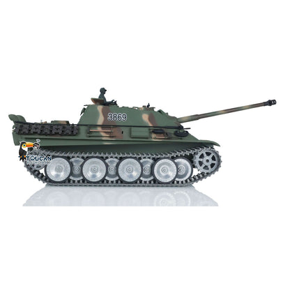 Henglong 1/16 TK7.0 3869 German Jadpanther RTR RC Tank IR BB Smoke Unit Lights 2 Sounds Metal Sprockets Idlers Road Wheels Tracks Gearbox Barrel