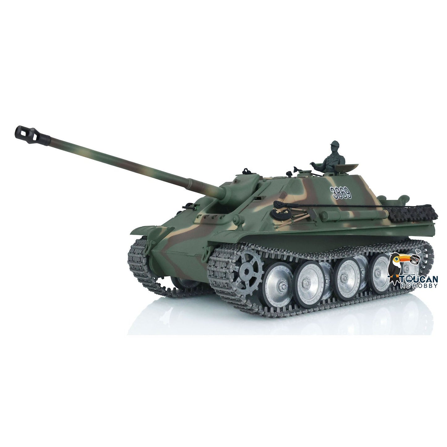Henglong 1/16 TK7.0 3869 German Jadpanther RTR RC Tank IR BB Smoke Unit Lights 2 Sounds Metal Sprockets Idlers Road Wheels Tracks Gearbox Barrel
