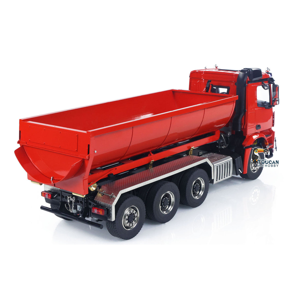 8X8 1/14 Hydraulischer RC Vollkipper Metall Fernbedienung Roll On Off Kipper BZ 3363 Automodell Sounds Lichter FlySky ST8 Radio