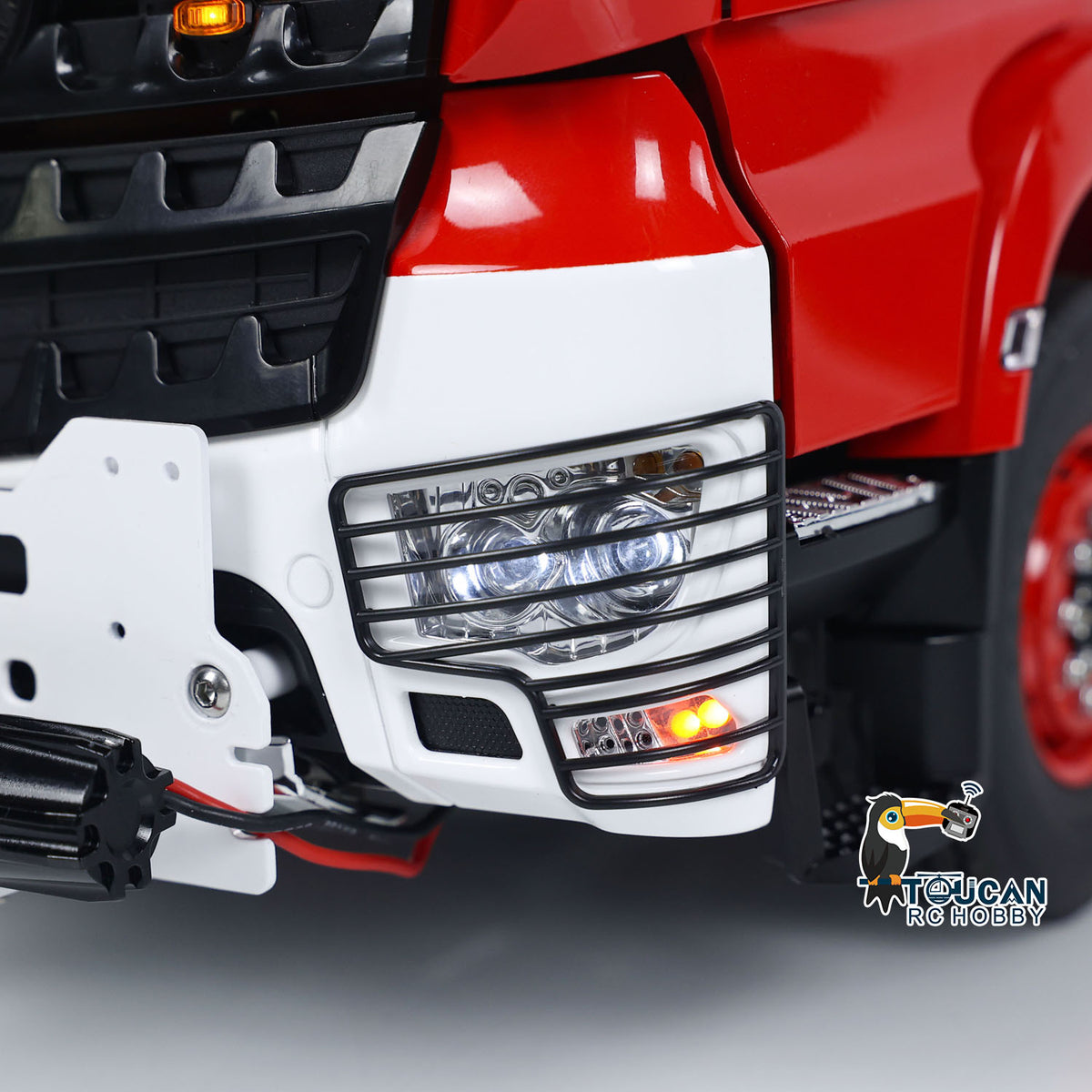 TOUCAN Lackierter 1/14 RC Hydraulikkran-LKW 8x8 Schwermetall-Chassis RTR Funksteuerung Traktor Auto Modell Fly Jib