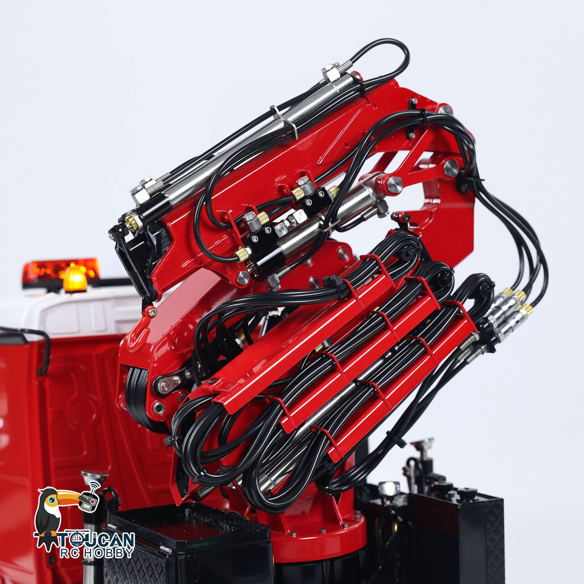 TOUCAN Lackierter 1/14 RC Hydraulikkran-LKW 8x8 Schwermetall-Chassis RTR Funksteuerung Traktor Auto Modell Fly Jib