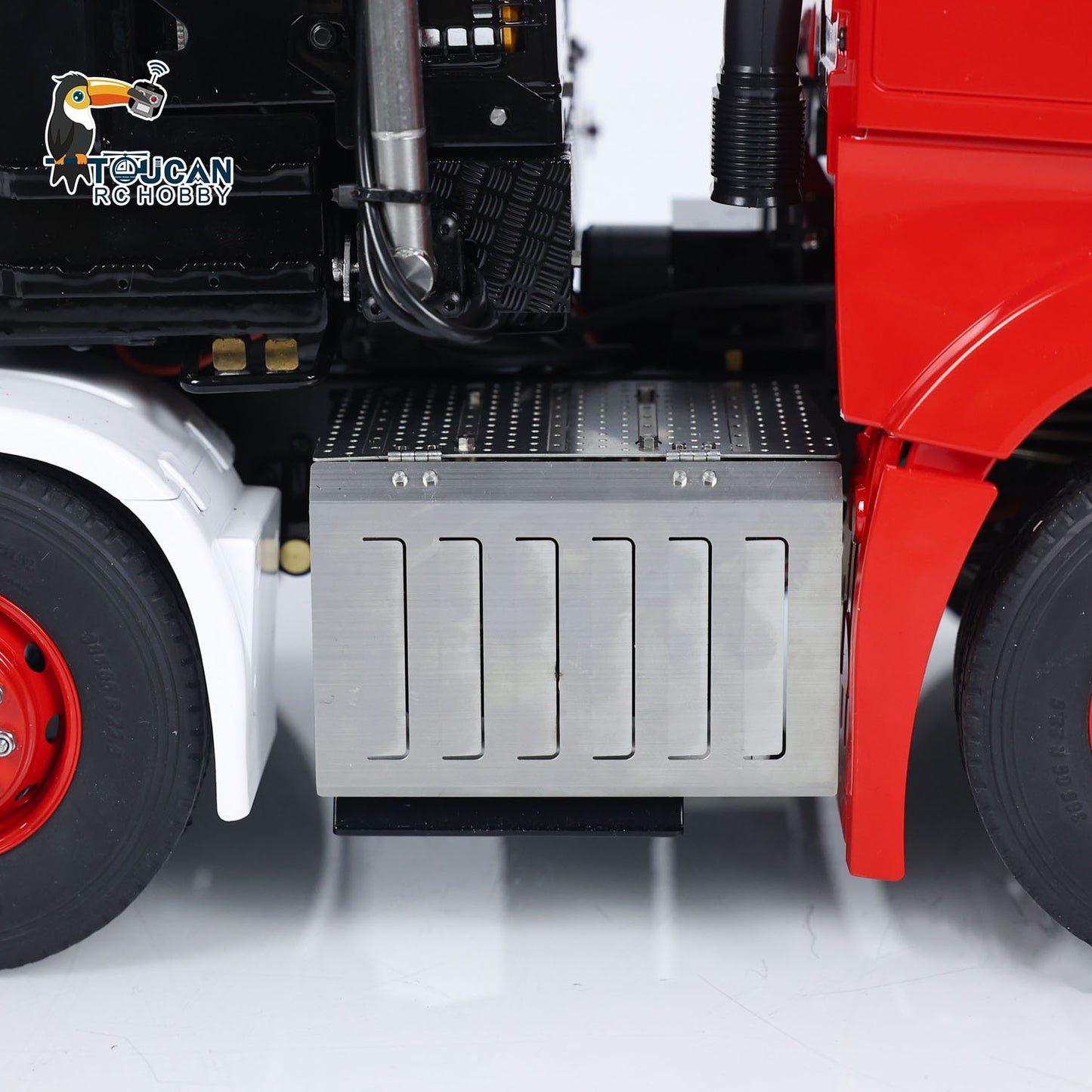 TOUCAN Lackierter 1/14 RC Hydraulikkran-LKW 8x8 Schwermetall-Chassis RTR Funksteuerung Traktor Auto Modell Fly Jib