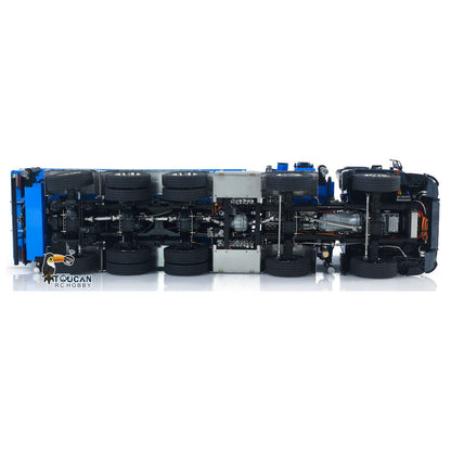 Toucanhobby 10x10 1/14 Metal RC Hydraulic Crane Dumper Truck 3-Speed Transmission Rear Axle Steering 9-Channel Reversing Valve for Indoor Play