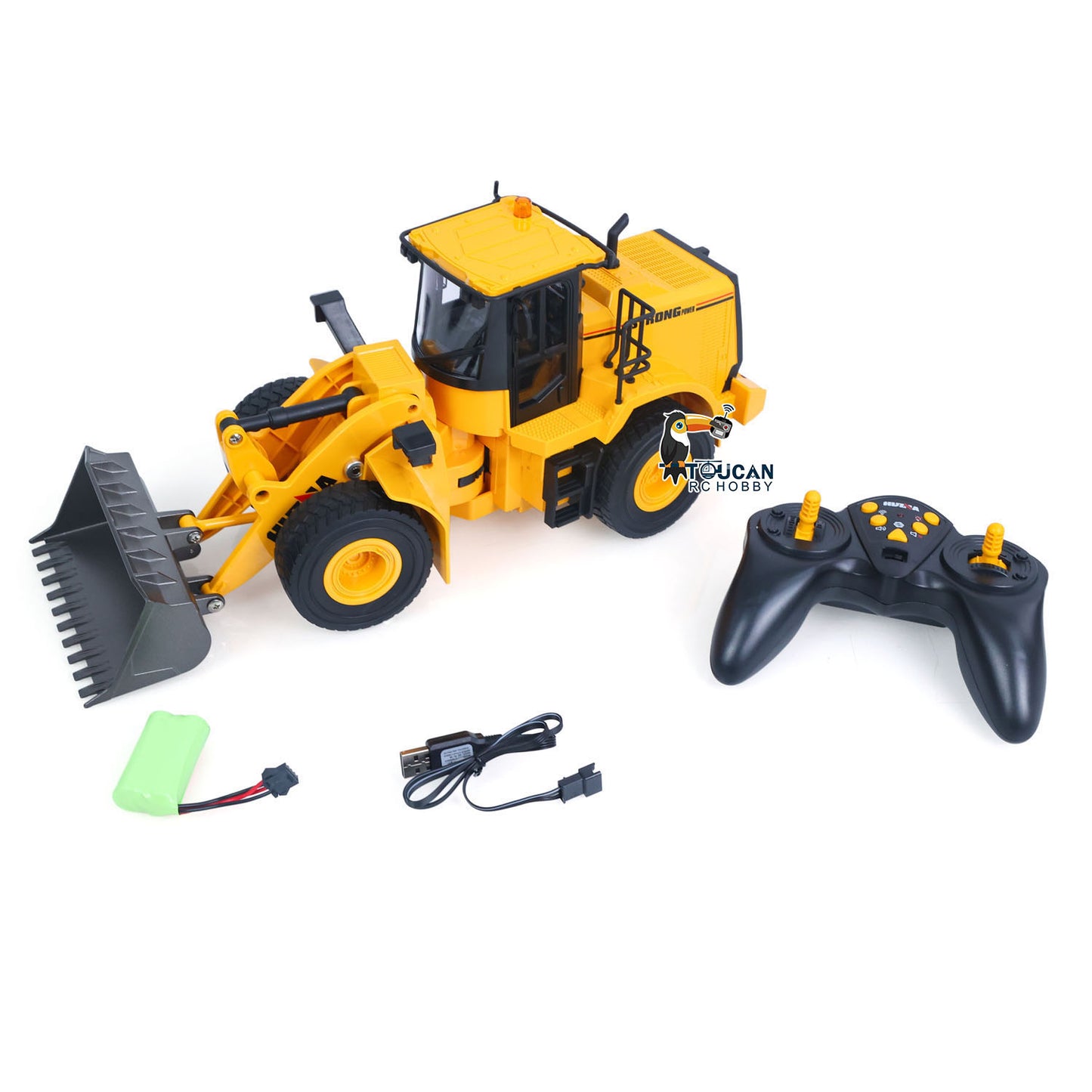 HUINA 1/16 Half Metal Electric Remote Control Loader 552  Mini RC Engineering Vehicle Model Radio Lights Effect Sounds Effects