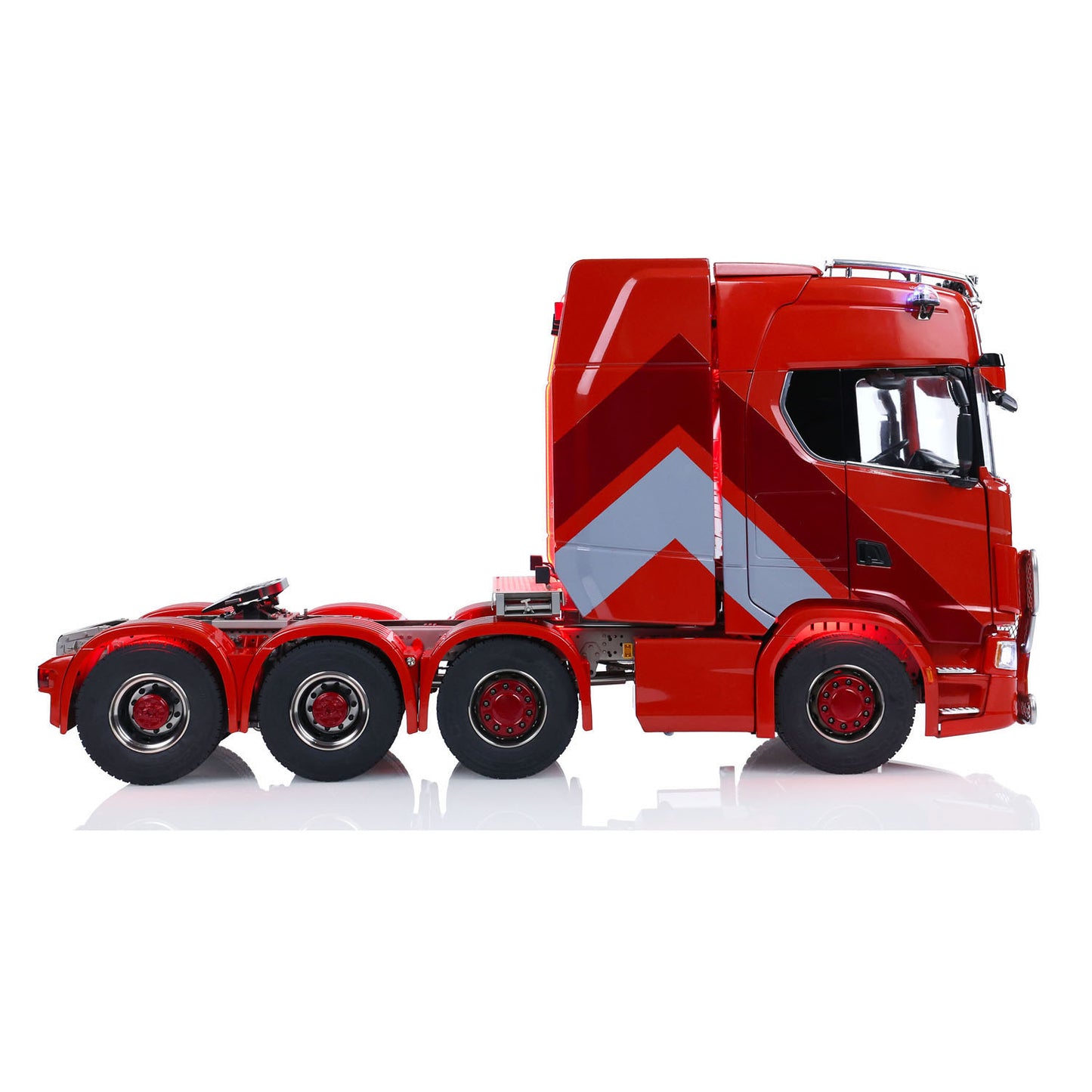 1/14 RC Sattelzugmaschine 770S 8x8 Metallchassis Fernbedienung LKW Sperrdifferential 3-Gang-Kabinenfederung Raucher ST8 Batterie