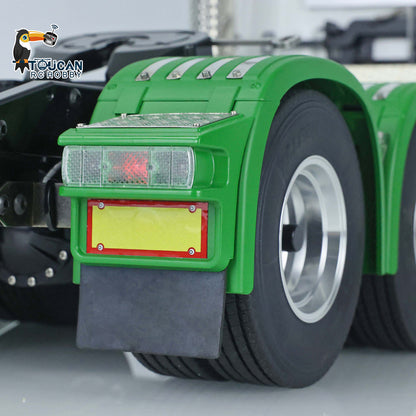 1/14 TOUCAN Lackiert RC Sattelzugmaschine 6x6 Metallchassis Fernbedienung Autos Modell Licht Ton Rauch