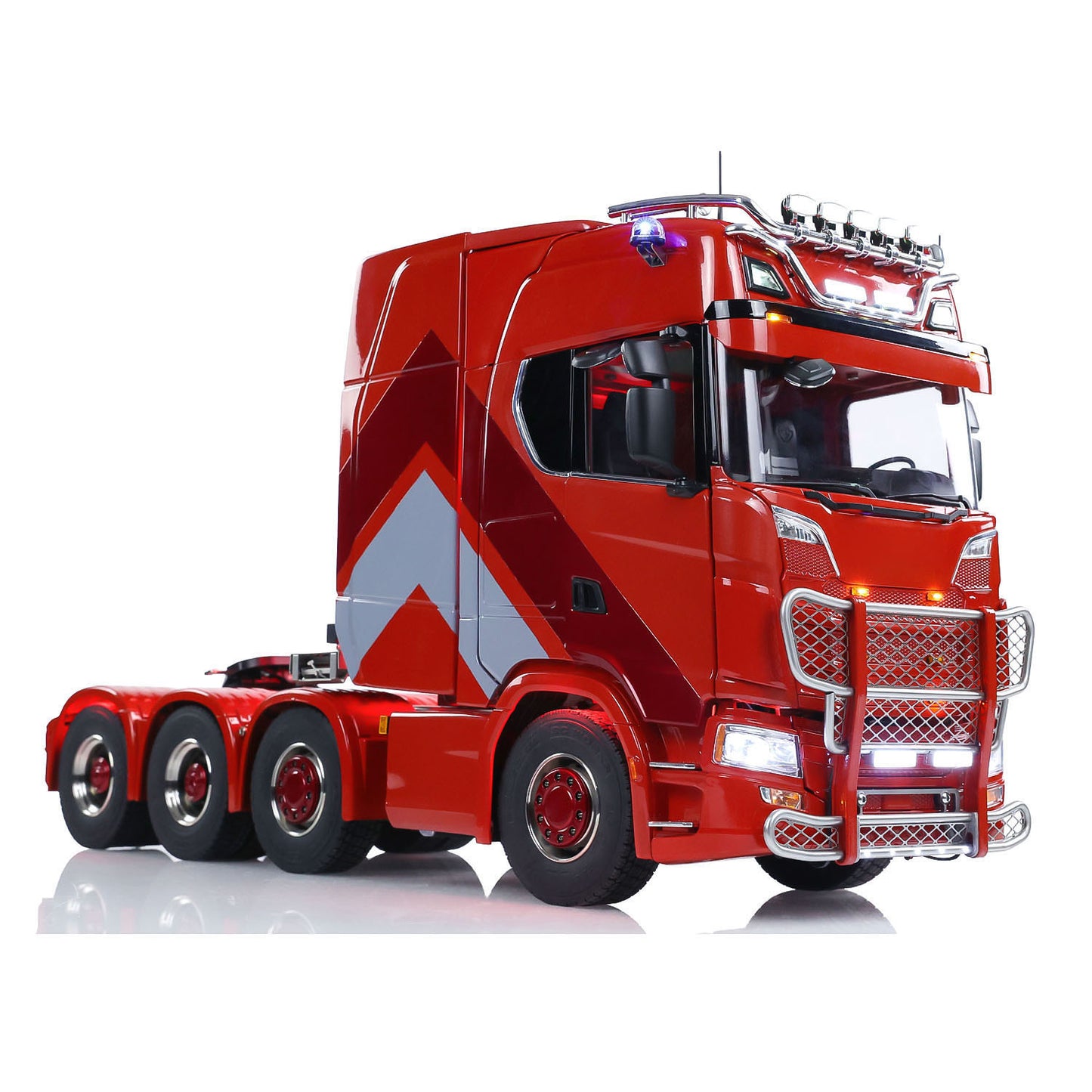1/14 RC Sattelzugmaschine 770S 8x8 Metallchassis Fernbedienung LKW Sperrdifferential 3-Gang-Kabinenfederung Raucher ST8 Batterie