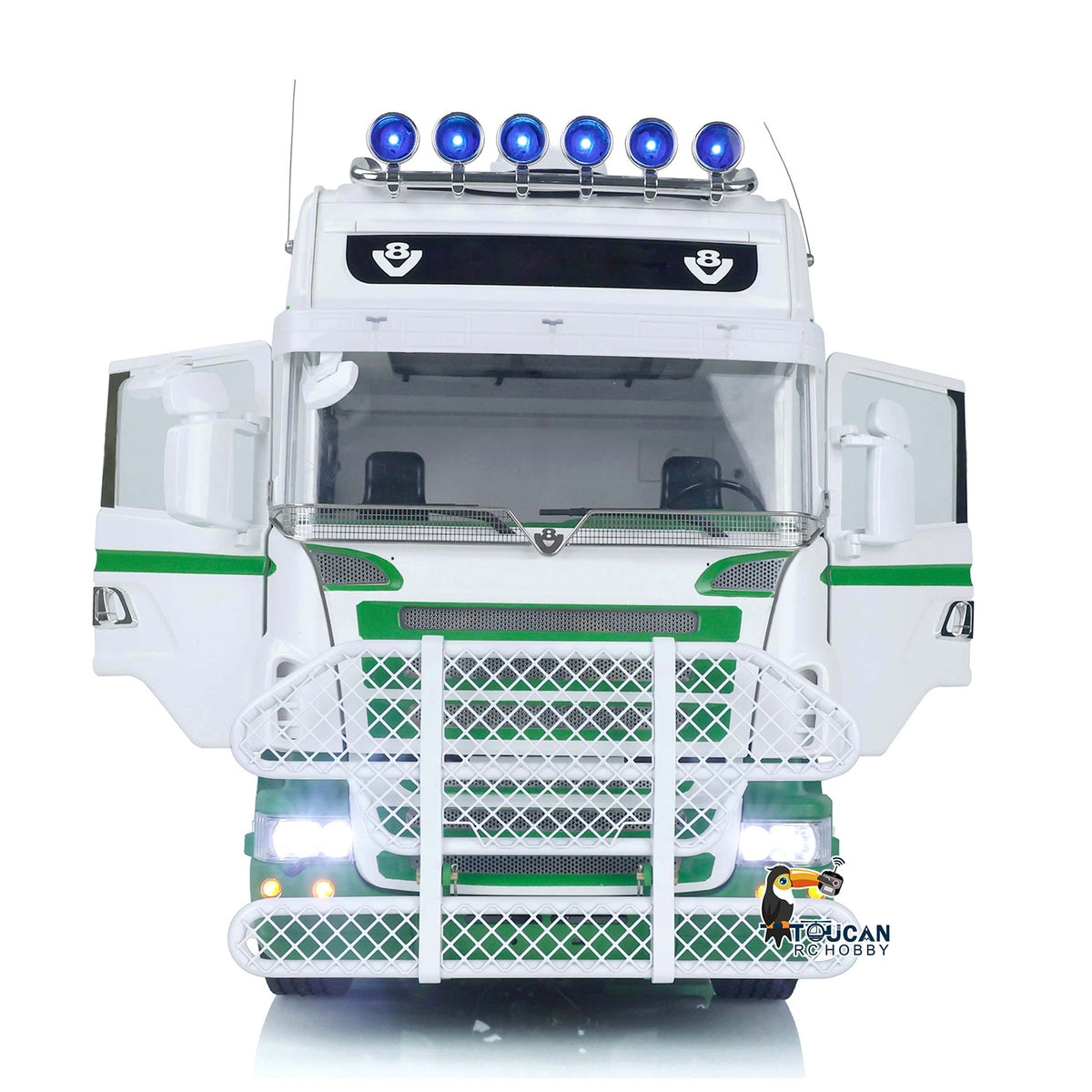 1/14 TOUCAN Lackiert RC Sattelzugmaschine 6x6 Metallchassis Fernbedienung Autos Modell Licht Ton Rauch