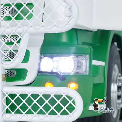 1/14 TOUCAN Lackiert RC Sattelzugmaschine 6x6 Metallchassis Fernbedienung Autos Modell Licht Ton Rauch