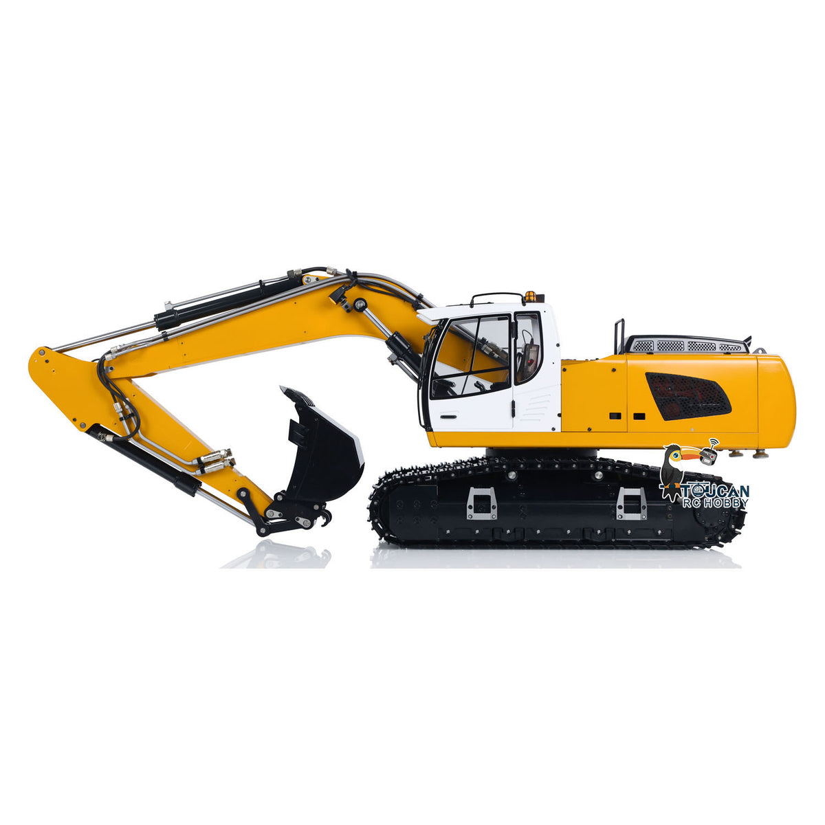 MTM-BA-946 1/14 Metal RC Hydraulic Excavator with 2-Piece Boom Hydraulic Grab Ripper & 2 Buckets ARTR No Battery