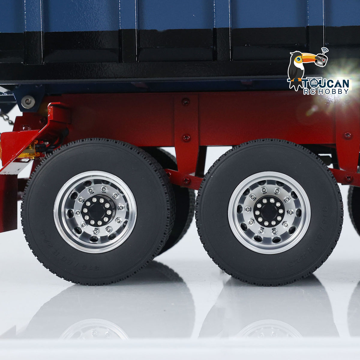 TOUCAN RC HOBBY 1/14 Metal 3 Axles Hydraulic Dump Trailers with Electric Tarpaulin for RC Tractor Trucks Remote Control Excavator Model