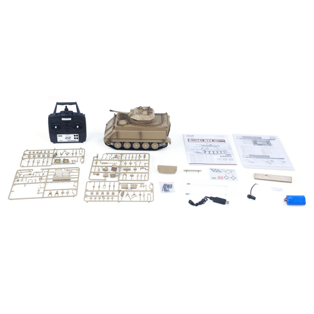 TOUCAN RC HOBBY TD 1/16 RC Military Tank M2412-A M113A1 MRV 320 Turret Rotary Barrel Recoil Elevation Infrared Driving Wheel Idlers Gearbox