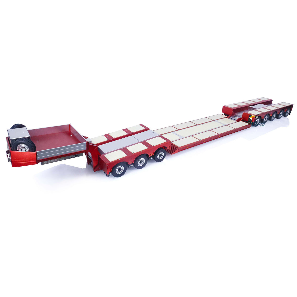 TOUCAN RC HOBBY DG-996 8 Axles 1/14 RC Hydraulic Trailer Metal 5+3 Hydraulically Suspended Remote Controlled Truck ESC Servo Motor