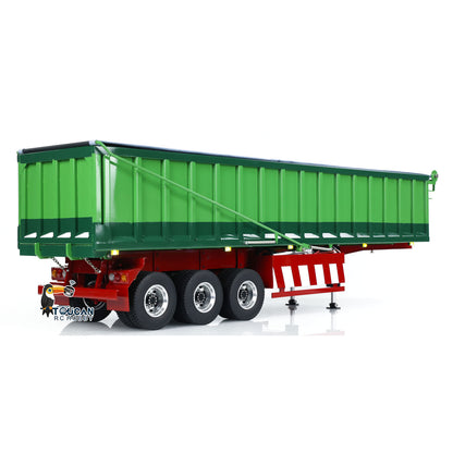TOUCAN RC HOBBY 1/14 Metal 3 Axles Hydraulic Dump Trailers with Electric Tarpaulin for RC Tractor Trucks Remote Control Excavator Model
