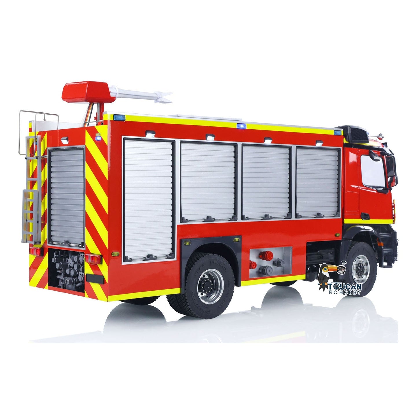 1/14 RTR Elektro-Modellauto 4X4 Metallachsen Getriebe Fernbedienung Feuerwehrfahrzeug BZ Flysky i6S Radio 2Speed Licht Sound