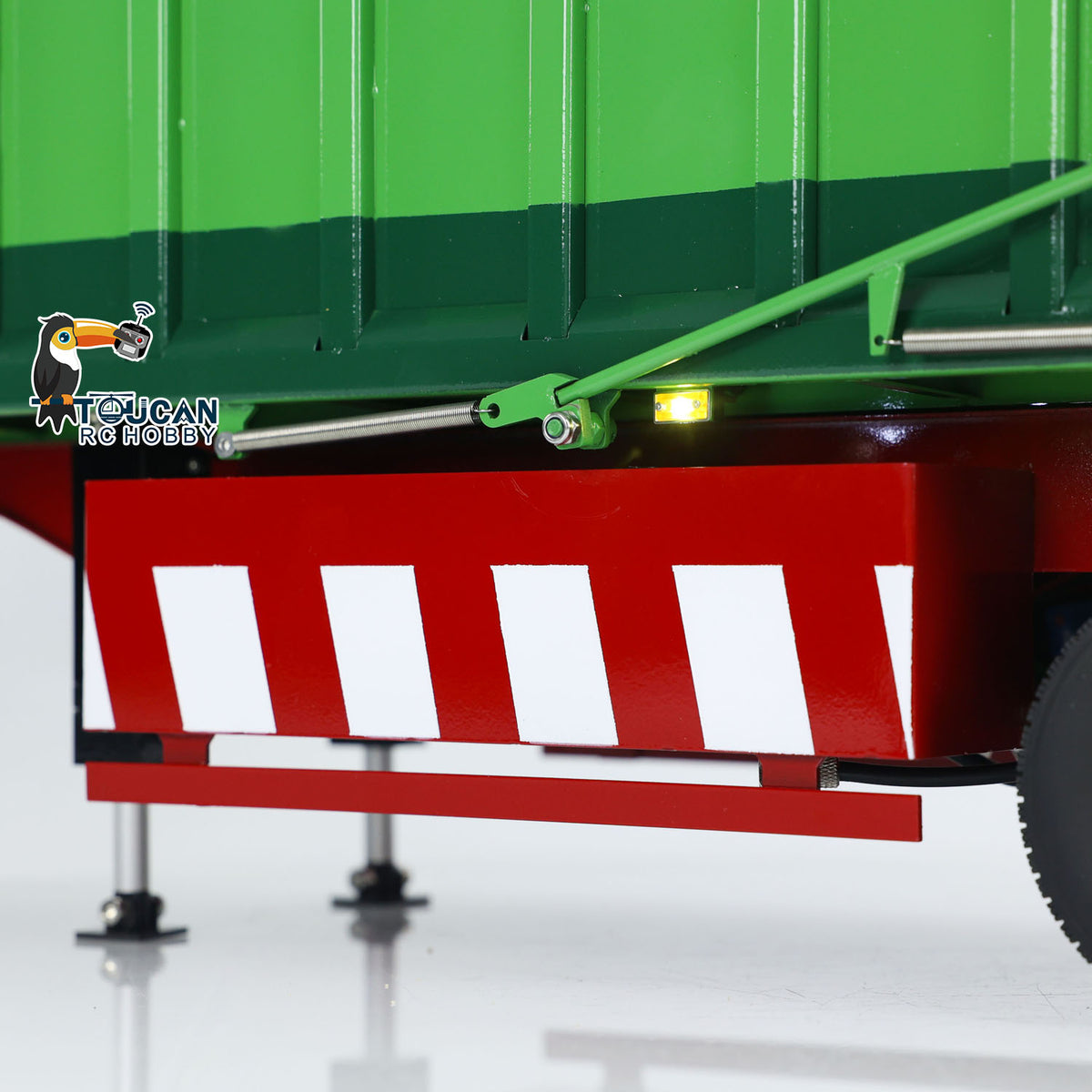 TOUCAN RC HOBBY 1/14 Metal 3 Axles Hydraulic Dump Trailers with Electric Tarpaulin for RC Tractor Trucks Remote Control Excavator Model