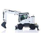 CUT Model 1/14 Remote Control Hydraulic Wheeled Excavator 3Arms LR914 8CH Valve Metal RC Digger Flysky PL18EV Lite Radio RTR