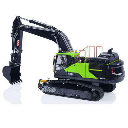 1/14 EC380 RC-Hydraulikbagger mit Raupenfahrwerk, kabellos gesteuerter Bagger, montiertes Modell mit Sender, Metallaufreißer, kippbarer Eimer