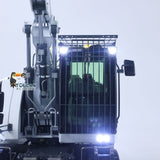 CUT LR914 1/14 Metal RC Hydraulic Wheel Excavator RTR 3 Arms 8-Way Valve Digger PL18EV Lite Controller Manual Quick Coupler Light & Sound System Cabin Guard Rail Tail hook for Model Collectors